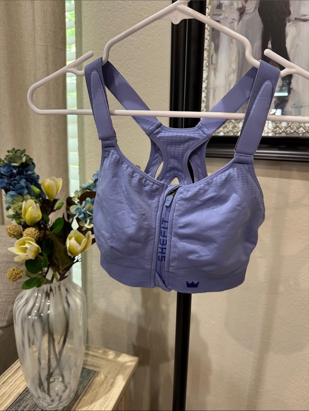 SHEFIT Lavender Front-Zip High Support Sports Bra